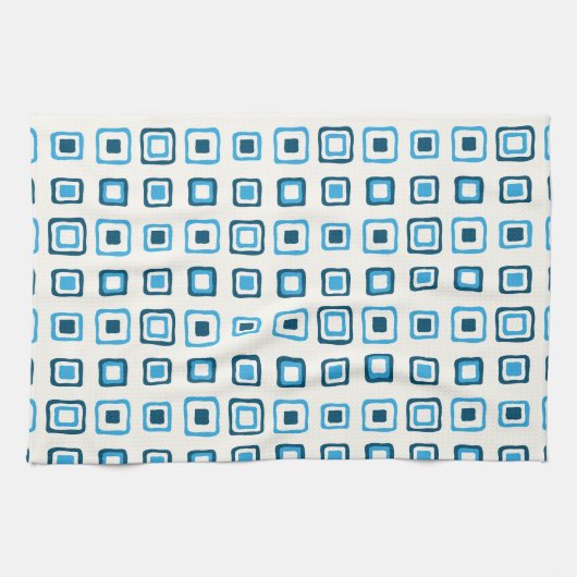 Blue Squares in Blue Squares auf blauen Plätzen Handtuch (Horizontal)