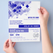 Blue Squares, Optician, Technical Practitioner Flyer (Hand)
