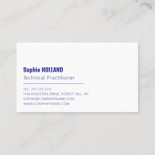 Blue Squares, Optician, Technical Practitioner Visitenkarte (Rückseite)