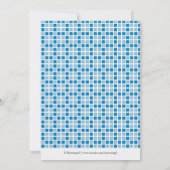 Blue Squares Pattern Baby Dusche Einladung (Rückseite)