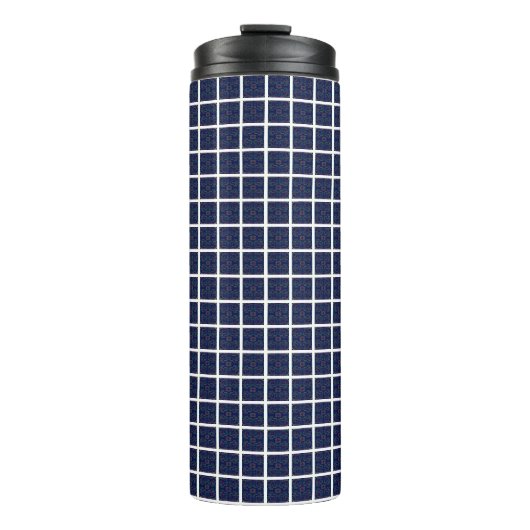 Blue Squares Thermal Tumbler Thermosbecher (Vorderseite)