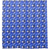 Blue Squarish Pattern Duschvorhang (Vorderseite)