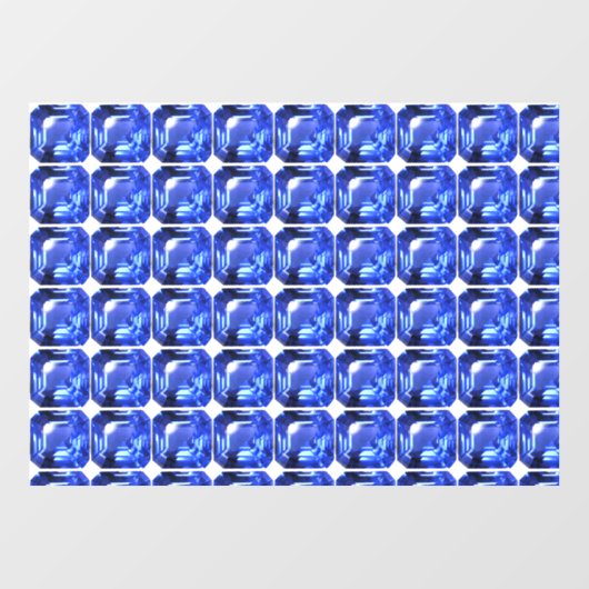Blue Squarish Pattern Fensteraufkleber (Blatt)