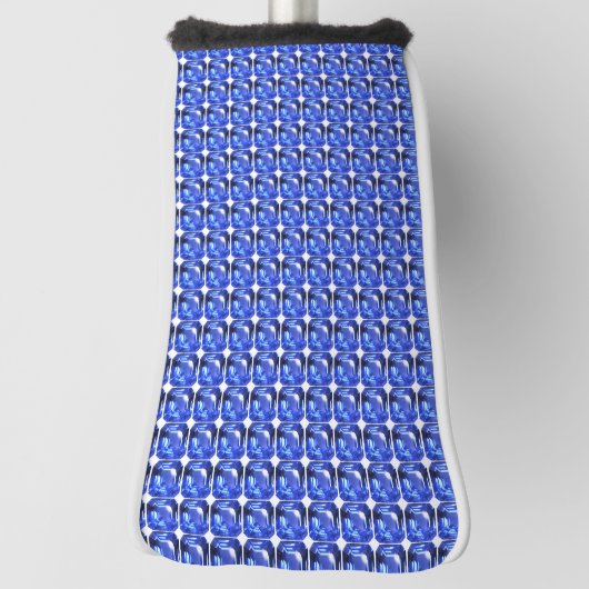 Blue Squarish Pattern Golf Headcover (Rotieren 90)