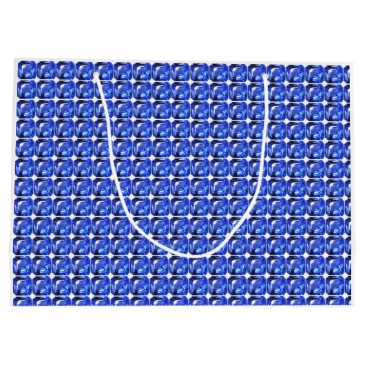 Blue Squarish Pattern Große Geschenktüte (Rückseite)