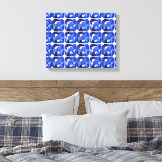 Blue Squarish Pattern Leinwanddruck (Insitu (Schlafzimmer))