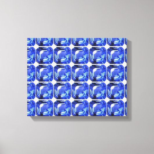 Blue Squarish Pattern Leinwanddruck (Vorderseite)