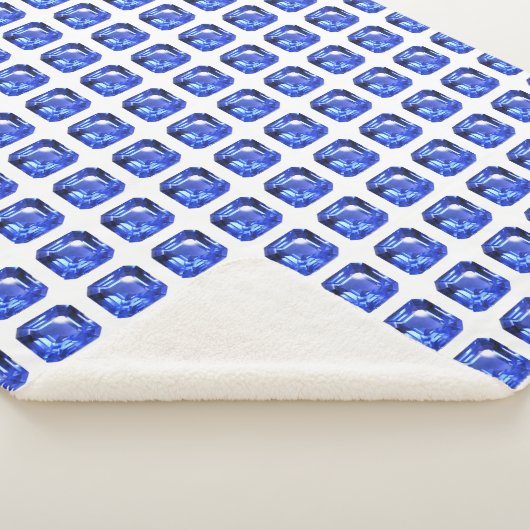 Blue Squarish Pattern Sherpadecke (3/4)