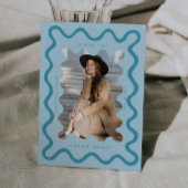 Blue Squiggg Wavy Frame Abschluss Vielen Dank Ankündigung