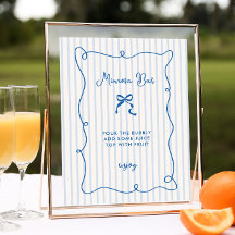 Blue Squiggle Frame Bow Brautparty Mimosa Bar