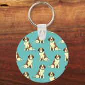 Blue St. Bernard Lover Schlüsselanhänger (Vorderseite)
