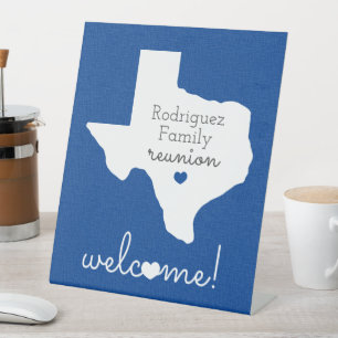 Blue Staat Texas Family Wiedersehen Pedestal Sign Sockelschild