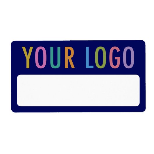 Blue Staff Name Stickers Labels mit Firmenlogo (Vorne)