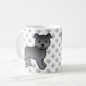 Blue Staffordshire Bull Terrier Niedlich Cartoon D Kaffeetasse (Vorderseite Links)