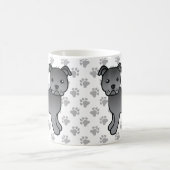 Blue Staffordshire Bull Terrier Niedlich Cartoon D Kaffeetasse (Mittel)