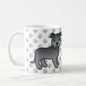 Blue Staffordshire Bull Terrier Niedlich Cartoon D Kaffeetasse (Links)