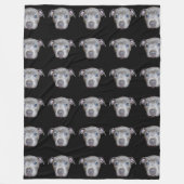 Blue Staffordshire Bull Terrier Puppy Face, Black Fleecedecke (Vorderseite)