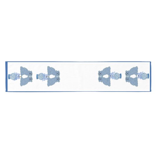 Blue Staffordshire Dogs Ginger Jar Jars Kurzer Tischläufer (Horizontal)