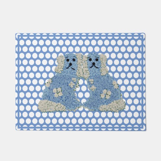 Blue Staffordshire Dogs Ginger Jars Jar Magnolia Fußmatte (Vorderseite)