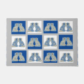 Blue Staffordshire Dogs Ginger Jars Magnolia Fußmatte (Vorderseite)