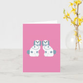 Blue Staffordshire Dogs Karte (Gelbe Blume)