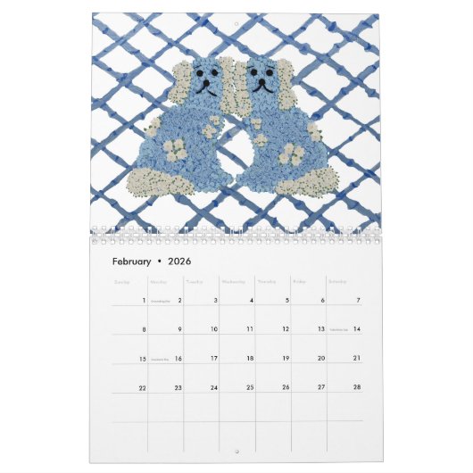 Blue Staffordshire Hogs Lattice Trellis Kalender (Feb 2026)