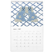 Blue Staffordshire Hogs Lattice Trellis Kalender (Mär 2027)