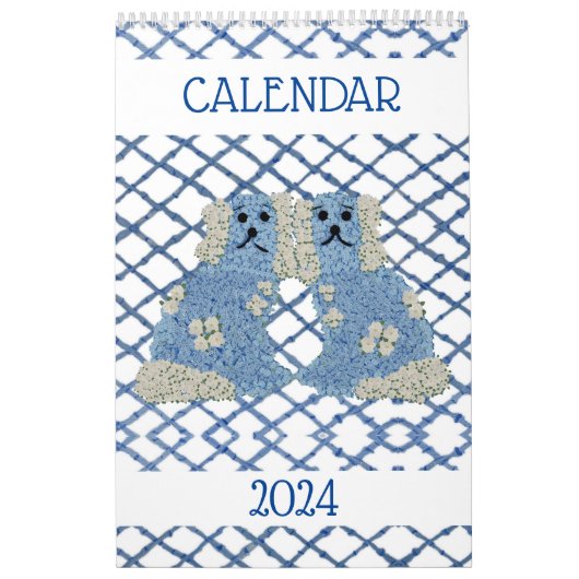Blue Staffordshire Hogs Lattice Trellis Kalender (Titelbild)