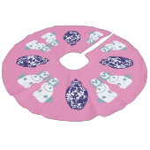 Blue Staffordshire Hund und Ginger Jar Leinenimitat Weihnachtsbaumdecke (Schrägansicht)