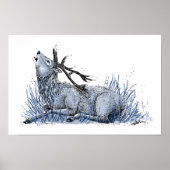 Blue Stag Poster (Vorne)