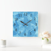 Blue Stain Glass Square Uhr (Zuhause)