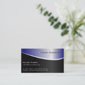 Blue Stainless Steel Effect, Visitenkarte (Stehend Vorderseite)