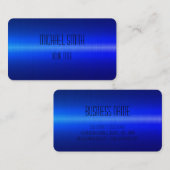 Blue Stainless Steel Metal Look #2 Visitenkarte (Vorne/Hinten)