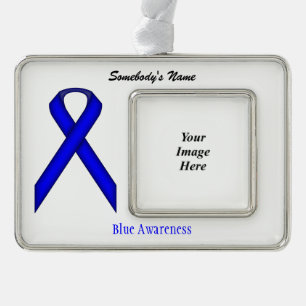 Blue Standard Ribbon Tmpl (H-O) von Kenneth Yoncic Rahmen-Ornament Silber