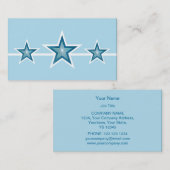 Blue Star 3 Sterne Visitenkarte blass blau (Vorne/Hinten)