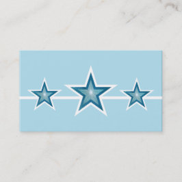 Blue Star 3 Sterne Visitenkarte blass blau