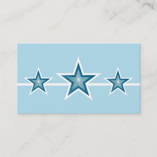 Blue Star 3 Sterne Visitenkarte blass blau (Vorderseite)