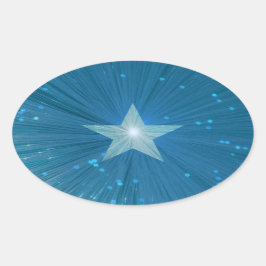 Blue Star Aufkleber oval