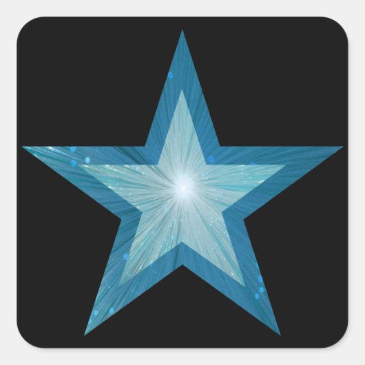 Blue Star Aufkleber schwarz (Vorderseite)