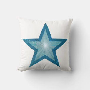 Blue Star bedruckte Kissen, weiß Kissen