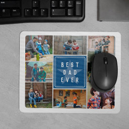 Blue Star Bester Vater je Fotolage Mousepad