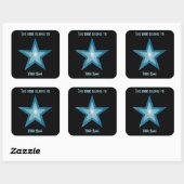 Blue Star Buchzeichen Aufkleber schwarz (Blatt)