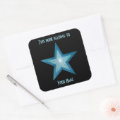 Blue Star Buchzeichen Aufkleber schwarz (Umschlag)