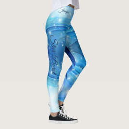 Blue Star Burst Laufende Leggings-Trainingsgeräte Leggings
