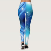 Blue Star Burst Laufende Leggings-Trainingsgeräte Leggings (Rückseite)