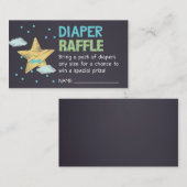 Blue Star Chalkboard Diaper Raffel Ticket Begleitkarte (Vorne/Hinten)