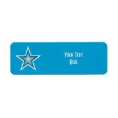 Blue Star "Dein Text"-Etikett klein blau (Vorne)