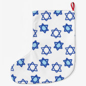Blue Star des Strumpfs David Hanukkah Großer Weihnachtsstrumpf (Rückseite)