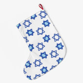 Blue Star des Strumpfs David Hanukkah Großer Weihnachtsstrumpf (Rückseite (Hängend))