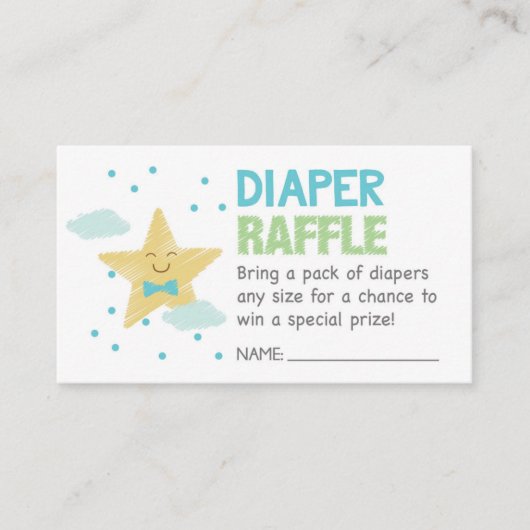 Blue Star Diaper Raffelschein Begleitkarte (Vorderseite)